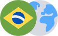 Ícone com uma bola do brasil e outra do planeta terra