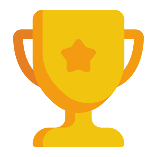 Ícone de troféu de ouro com uma estrela no meio